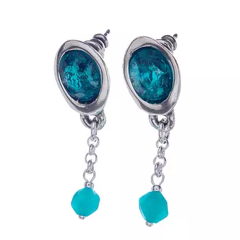 LANZEROTTI Серьги, Коллекция Atlantide, с муранским стеклом и агатом