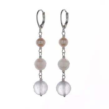 LANZEROTTI Серьги, Monroe, авантюрин, жемчугом, розовый кварц