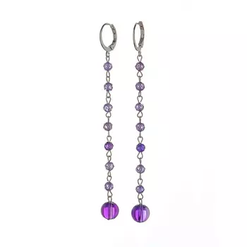 LANZEROTTI Серьги, Monroe, с аметистом