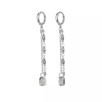 LANZEROTTI Серьги с гематитом, кварцем и жемчугом