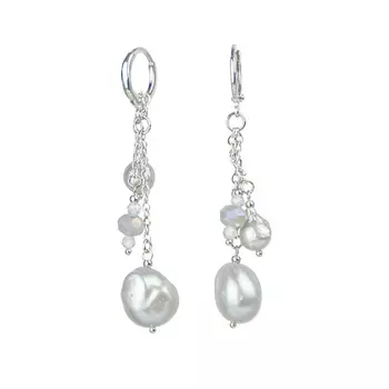 LANZEROTTI Серьги с жемчугом, цирконием и кристаллом