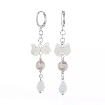 LANZEROTTI Серьги, Splendore, с бантом, жемчугом и кристаллом