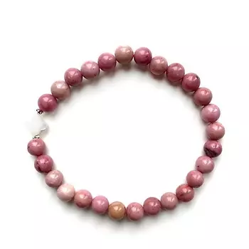 LAPUSH Браслет и натуральным камнем родонит и бусиной Удача клевер