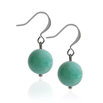 LAPUSH Серьги мятные с натуральным камнем амазонит