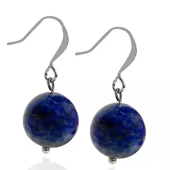 LAPUSH Серьги с камнем натуральный синий лазурит