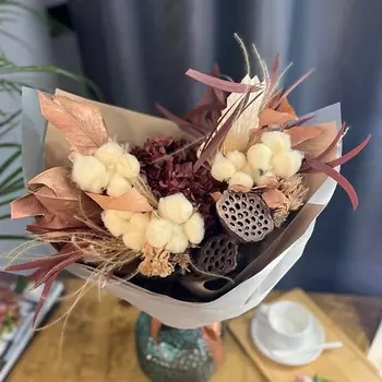 LE BOUQUET Букет сухоцветов с лотосом и хлопком