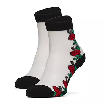 LE CABARET Носки с вышивкой "Встреча под цветочным дождем"