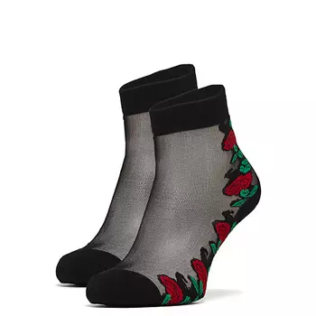 LE CABARET Носки с вышивкой "Встреча под цветочным дождем"