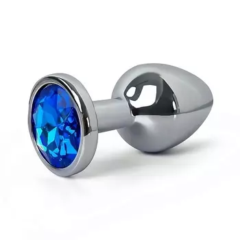 LE FRIVOLE Анальная пробка металлическая с синим кристаллом Fantasy Toys