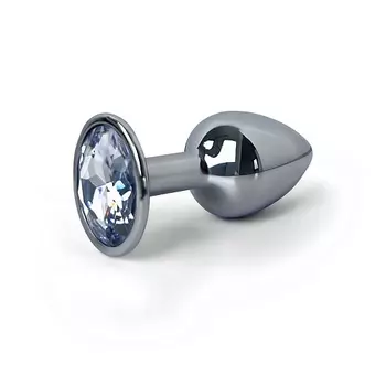 LE FRIVOLE Анальная пробка металлическая с белым кристаллом Fantasy Toys
