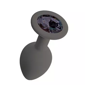 LE FRIVOLE Анальная пробка с черным кристаллом Gamma, цвет графитовый (CORE)
