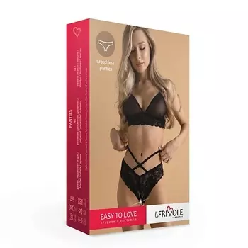 LE FRIVOLE Романтичные кружевные трусики с доступом и стрепами Easy to love