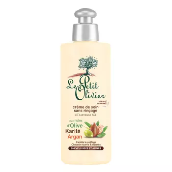 LE PETIT OLIVIER Питательный крем для сухих и ломких волос с маслами Оливы, Арганы и Каритe, без смывания