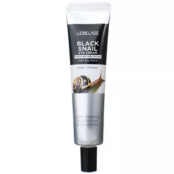 LEBELAGE Крем для глаз (век) с Муцином улитки Увлажняющий Eye Cream Вlack Snail 40