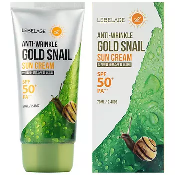 LEBELAGE Солнцезащитный крем против морщин с муцином улитки и золотом 70.0