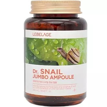 LEBELAGE Сыворотка для лица увлажняющая с улиточным муцином Dr. SNAIL JUMBO AMPOULE