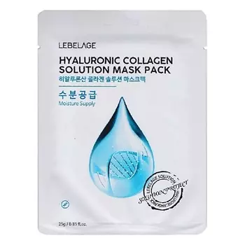 LEBELAGE Тканевая маска с гиалуроновой кислотой и коллагеном HYALURONIC 25.0