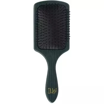 LEI Расческа массажная деревянная, серия Green, с брашировкой, широкая, деревянные зубцы