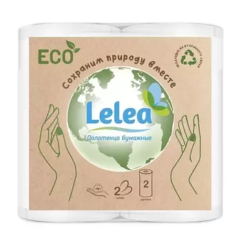 LELEA Полотенца бумажные ECO 2-х слойные 2.0