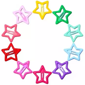 LEROYA Матовые цветные заколки звездочки клик клак для волос