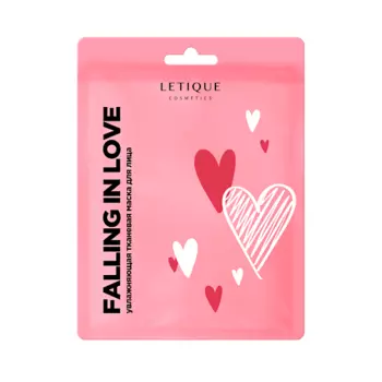 LETIQUE COSMETICS Увлажняющая тканевая маска для лица FALLING IN LOVE 1.0