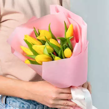 LetuFlowers Букет из желтых тюльпанов 11 шт.