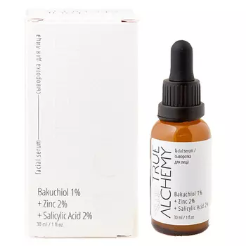 LEVRANA Сыворотка для лица Бакучиол 1%+ Цинк 2% + Салициловая кислота 2% True Alchemy