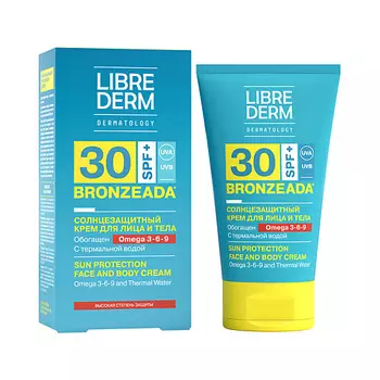 LIBREDERM Солнцезащитный крем SPF30 с Омега 3 - 6 - 9 и термальной водой Bronzeada Sun Protection Face and Body Cream