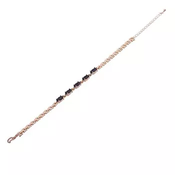 LJ Браслет с черным фианитом "Маркиза малая", золото