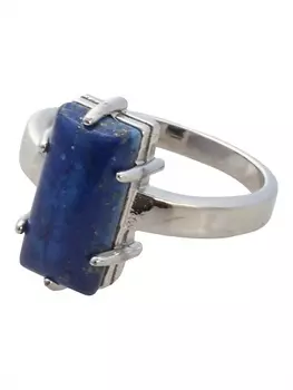 LJ Кольцо родированное с лазуритом "Марго"