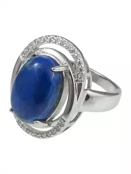 LJ Кольцо родированное с лазуритом "Париж"