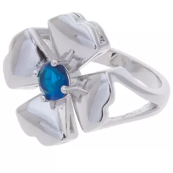 LJ Кольцо родированное со шпинелью "Клевер 4 листа"