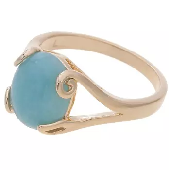 LJ Кольцо с амазонитом "Лагуна"