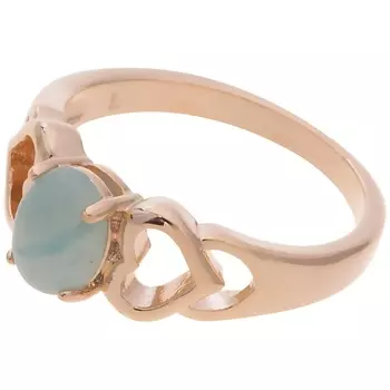 LJ Кольцо с амазонитом "Сердечки"