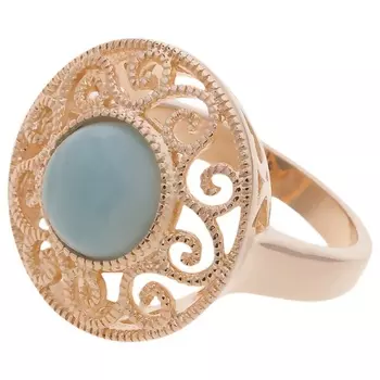 LJ Кольцо с амазонитом "Восточное солнце"