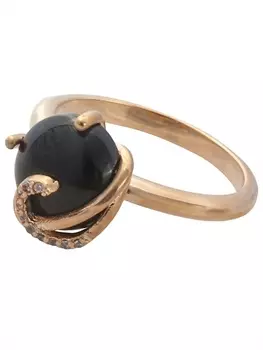 LJ Кольцо с черным ониксом "Версаль"