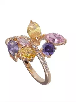 LJ Кольцо с фианитом mix "Мираж"