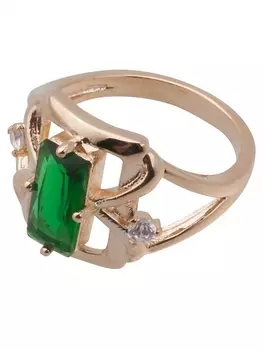 LJ Кольцо с фианитом зеленым "Леди-Ди"