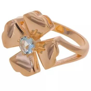 LJ Кольцо с голубым фианитом "Клевер 4 листа"