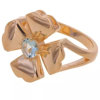 LJ Кольцо с голубым фианитом "Клевер 4 листа"