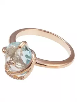 LJ Кольцо с голубым фианитом "Версаль"