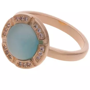 LJ Кольцо с голубым кошачьим глазом "Луна"