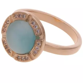 LJ Кольцо с голубым кошачьим глазом "Луна"