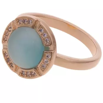 LJ Кольцо с голубым кошачьим глазом "Луна"