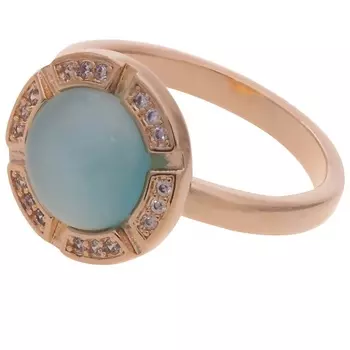 LJ Кольцо с голубым кошачьим глазом "Луна"