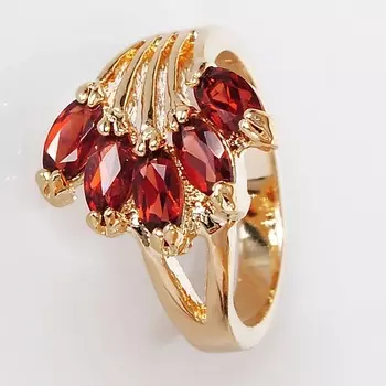 LJ Кольцо с гранатом "5 стрел"