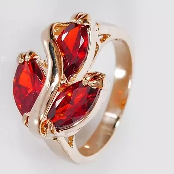 LJ Кольцо с гранатом "Большой рис"