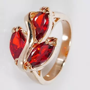 LJ Кольцо с гранатом "Большой рис"