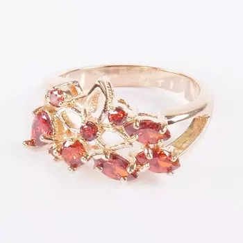 LJ Кольцо с гранатом "Букет венеры"