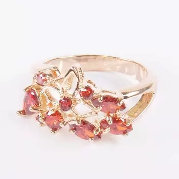 LJ Кольцо с гранатом "Букет венеры"